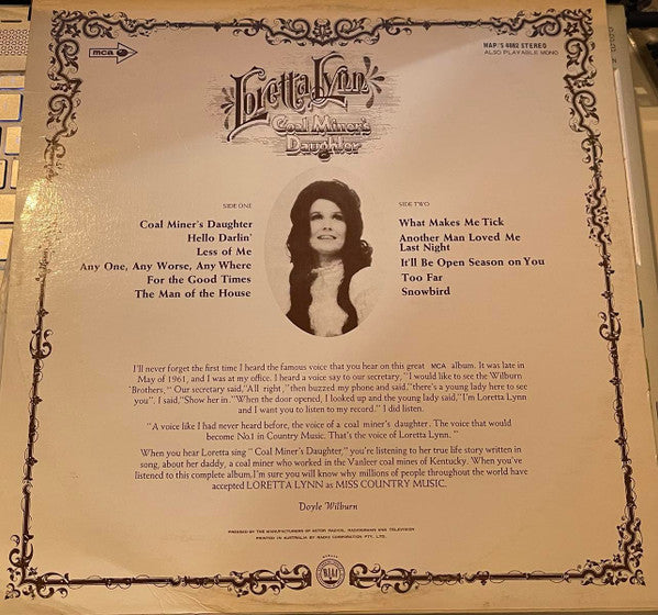 Loretta Lynn – Coal Miner's Daughter LP vinyl record, image 2 of 4
