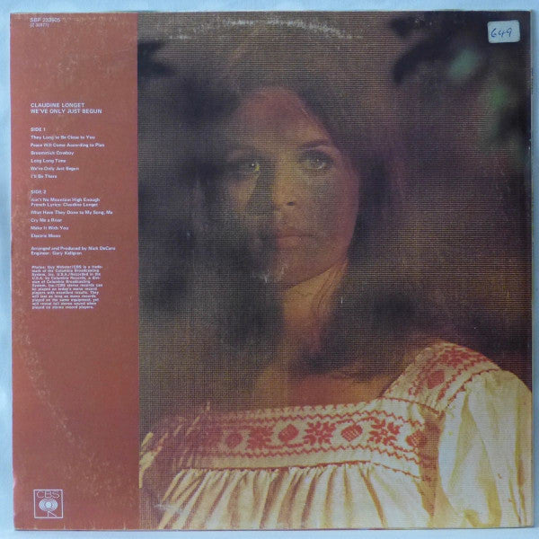 Claudine Longet – We've Only Just Begun LP vinyl record, image 2 of 4