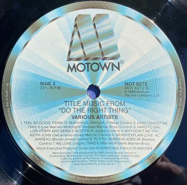 Various – (Music From) Do The Right Thing LP vinyl record, image 4 of 4