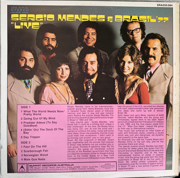 Sérgio Mendes & Brasil '66 – "Live" - Live At The Expo '70 LP vinyl record, image 2 of 4