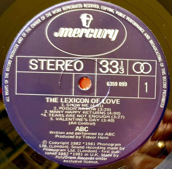 ABC – The Lexicon Of Love LP vinyl record, image 5 of 6