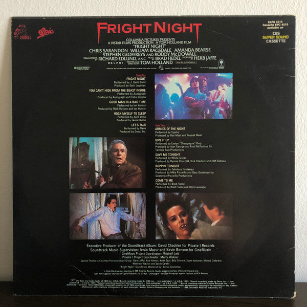Various – Fright Night (Original Motion Picture Soundtrack) LP vinyl record, image 2 of 6