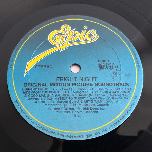 Various – Fright Night (Original Motion Picture Soundtrack) LP vinyl record, image 4 of 6