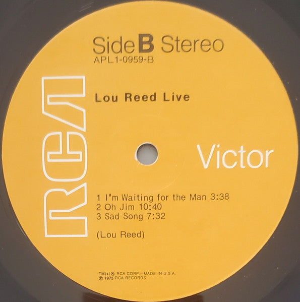 Lou Reed – Lou Reed Live LP vinyl record, image 4 of 4