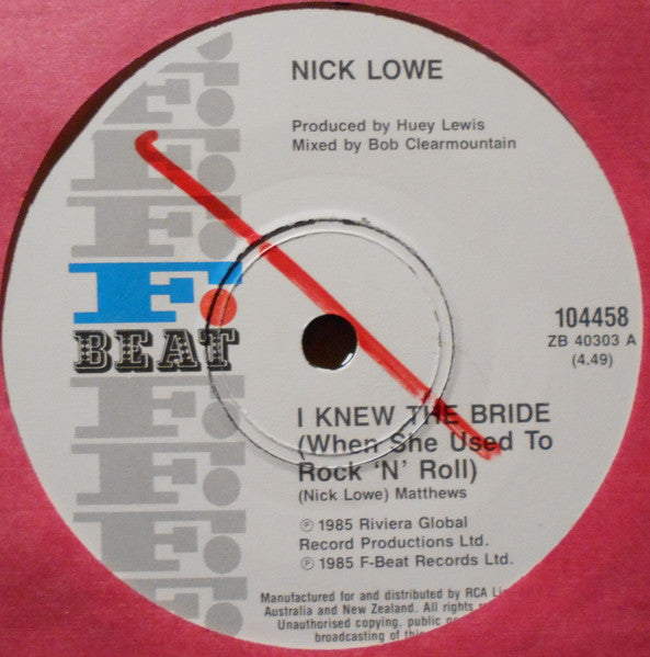 Nick Lowe – I Knew The Bride (When She Used To Rock 'N' Roll) 7" vinyl record, image 5 of 6
