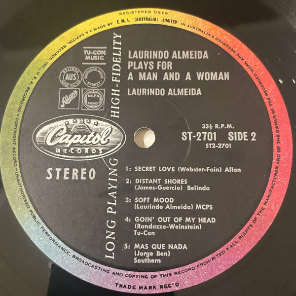 Laurindo Almeida – A Man And A Woman LP vinyl record, image 4 of 4