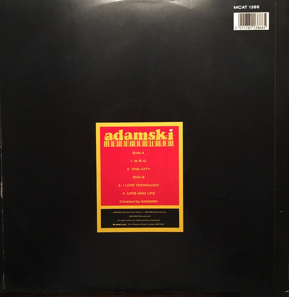 Adamski – N-R-G 12" vinyl record, image 2 of 4