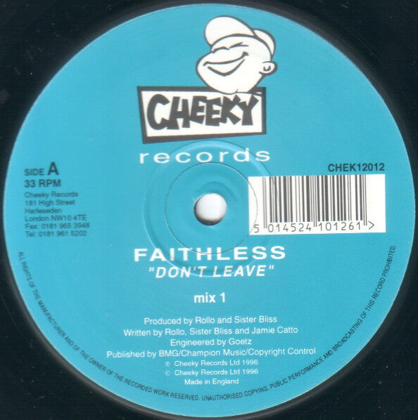 Faithless – Don't Leave 12" vinyl record, image 3 of 4