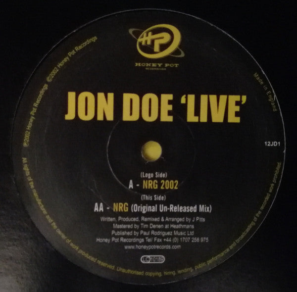 Jon Doe – Jon Doe 'Live' Sampler 1 12" vinyl record, image 2 of 4
