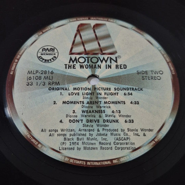 Stevie Wonder – The Woman In Red (Selections From The Original Motion Picture Soundtrack) LP vinyl record, image 4 of 4