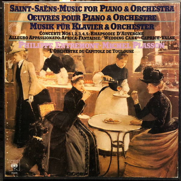 Camille Saint-Saëns, Philippe Entremont, Michel Plasson, Orchestre National Du Capitole De Toulouse – The 5 Piano Concertos - Rhapsodie D'Auvergne - "Wedding Cake" - Africa (3xLP) LP vinyl record, image 1 of 2