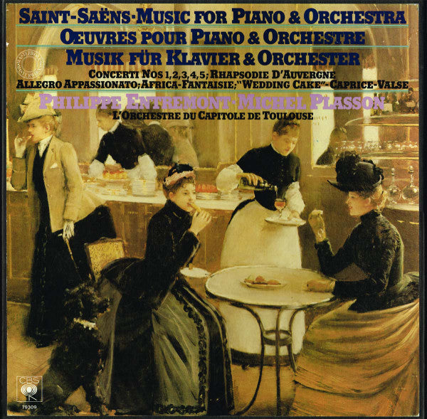Camille Saint-Saëns, Philippe Entremont, Michel Plasson, Orchestre National Du Capitole De Toulouse – The 5 Piano Concertos - Rhapsodie D'Auvergne - "Wedding Cake" - Africa (3xLP) LP vinyl record, image 2 of 2