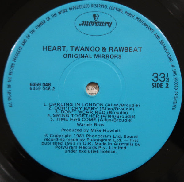 Original Mirrors – Heart-Twango & Raw-Beat LP vinyl record, image 7 of 8