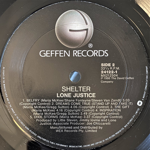 Lone Justice – Shelter LP vinyl record, image 8 of 8