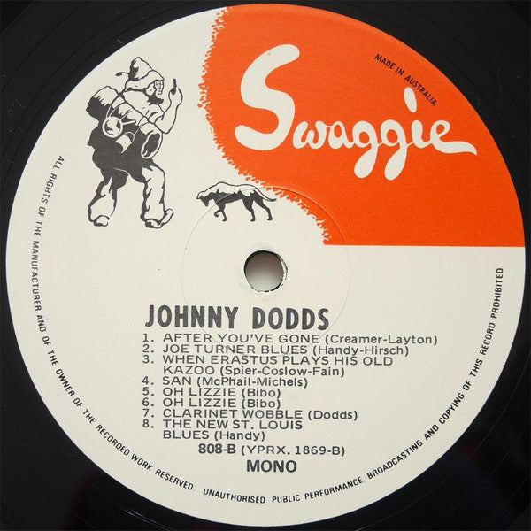 Johnny Dodds – Johnny Dodds 1927 LP vinyl record, image 4 of 4