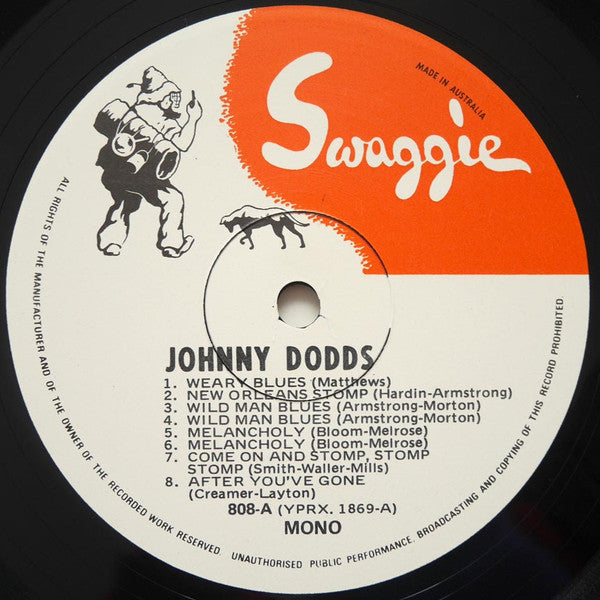 Johnny Dodds – Johnny Dodds 1927 LP vinyl record, image 3 of 4