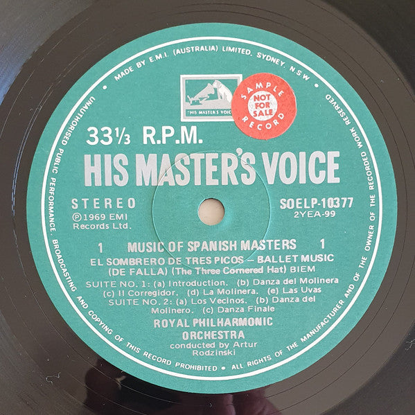 Artur Rodzinski, Royal Philharmonic Orchestra – Music Of Spanish Masters LP vinyl record, image 3 of 4