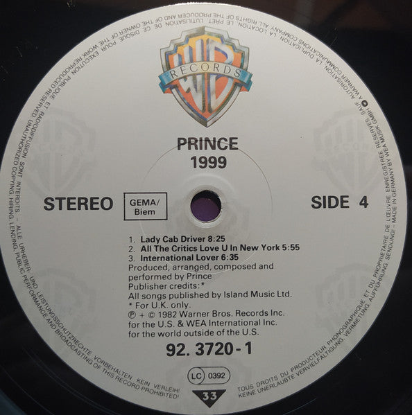 Prince – 1999 (2xLP) LP vinyl record, image 10 of 10