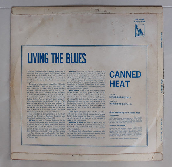 Canned Heat – Living The Blues LP vinyl record, image 2 of 4