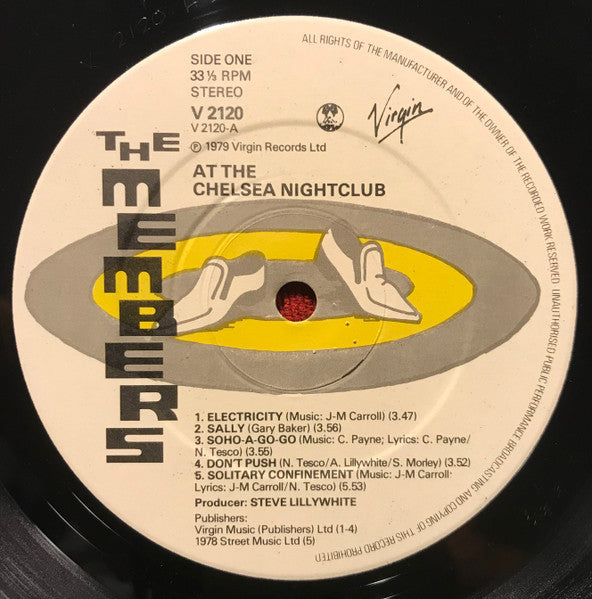 The Members – At The Chelsea Nightclub LP vinyl record, image 3 of 4