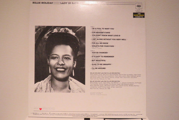 Billie Holiday, Ray Ellis And His Orchestra – Lady In Satin LP vinyl record, image 2 of 4