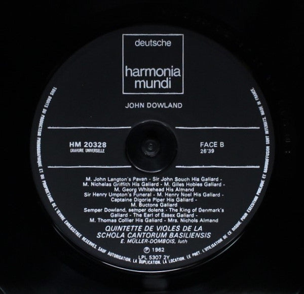 John Dowland, Viola-da-Gamba-Quintett Der Schola Cantorum Basiliensis – Lachrimae Or Seaven Teares LP vinyl record, image 4 of 4