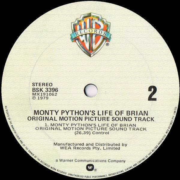 Monty Python – Monty Python's Life Of Brian (Original Motion Picture Soundtrack) LP vinyl record, image 4 of 6