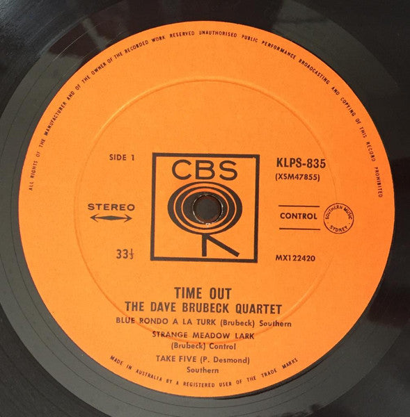 The Dave Brubeck Quartet – Time Out LP vinyl record, image 3 of 5