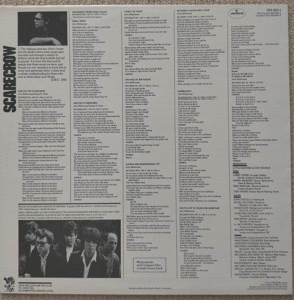 John Cougar Mellencamp – Scarecrow LP vinyl record, image 2 of 4