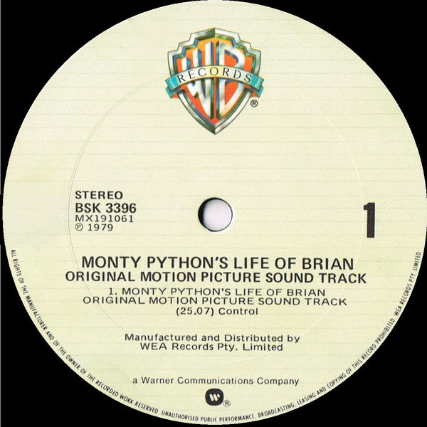 Monty Python – Monty Python's Life Of Brian (Original Motion Picture Soundtrack) LP vinyl record, image 3 of 6