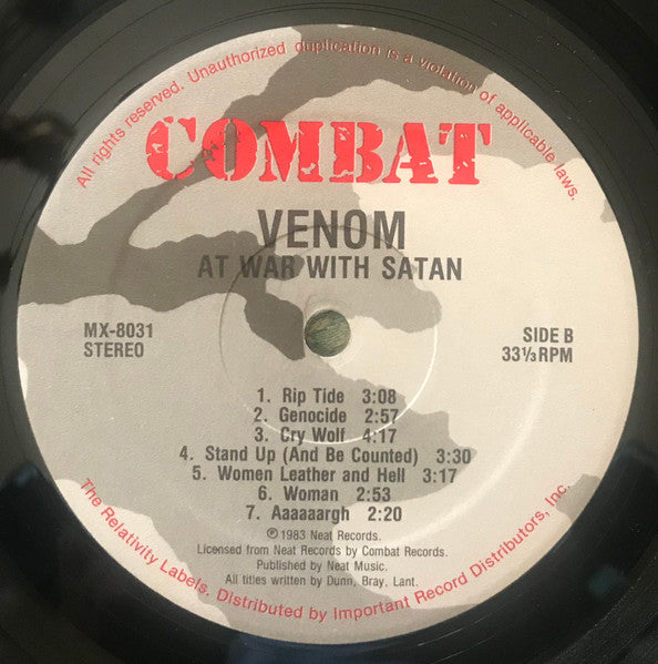 Venom – At War With Satan LP vinyl record, image 4 of 4