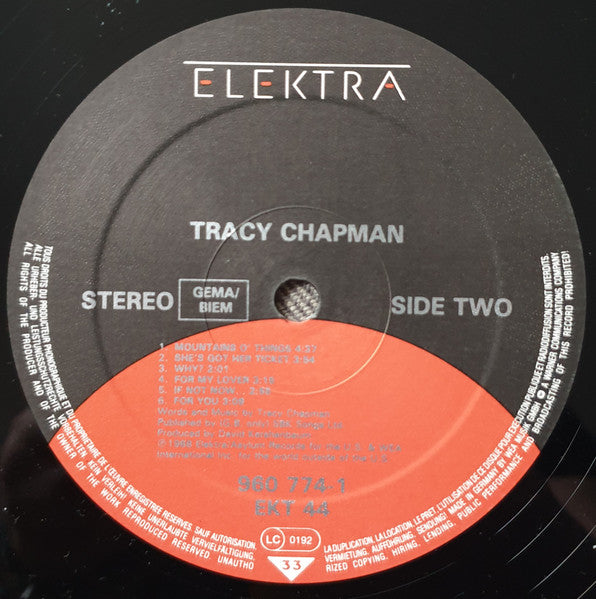 Tracy Chapman – Tracy Chapman LP vinyl record, image 7 of 8