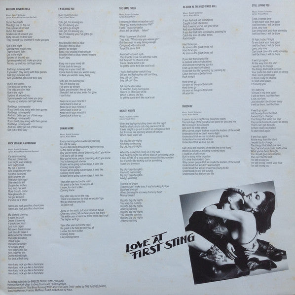 Scorpions, Scorpions – Love At First Sting = 禁断の刺青 LP vinyl record, image 8 of 8