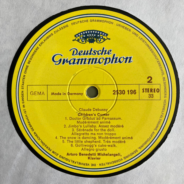 Arturo Benedetti Michelangeli, Claude Debussy – Images I/II · Children's Corner LP vinyl record, image 4 of 4