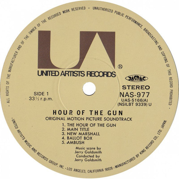 Jerry Goldsmith – Hour Of The Gun LP vinyl record, image 3 of 4