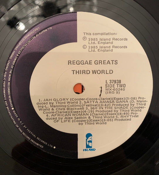 Third World – Reggae Greats LP vinyl record, image 3 of 3