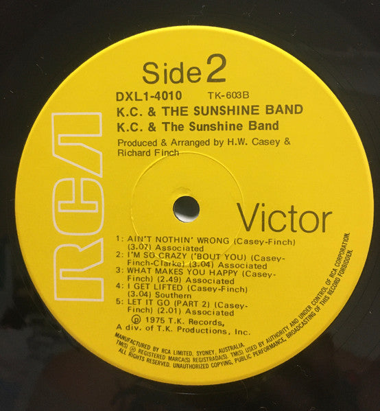 KC & The Sunshine Band – KC And The Sunshine Band LP vinyl record, image 4 of 4