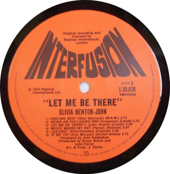 Olivia Newton-John – Let Me Be There LP vinyl record, image 4 of 4