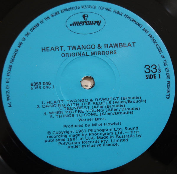 Original Mirrors – Heart-Twango & Raw-Beat LP vinyl record, image 6 of 8