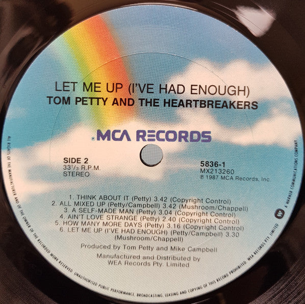 Tom Petty And The Heartbreakers – Let Me Up (I've Had Enough) LP vinyl record, image 3 of 3