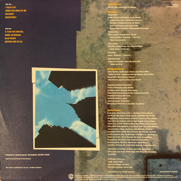 David Sanborn – Backstreet LP vinyl record, image 2 of 4