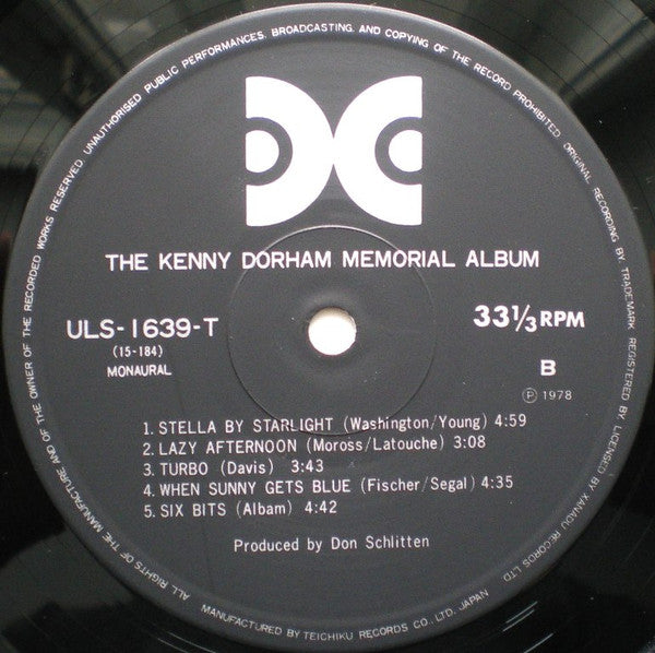 Kenny Dorham – The Kenny Dorham Memorial Album LP vinyl record, image 4 of 4