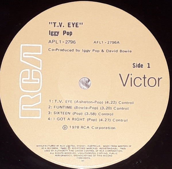 Iggy Pop – TV Eye 1977 Live LP vinyl record, image 3 of 5