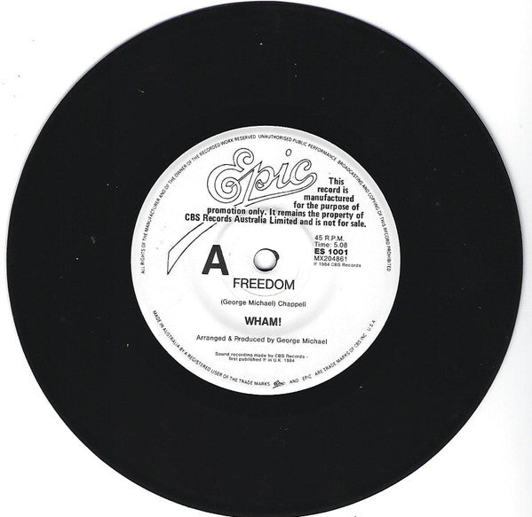Wham! – Freedom 7" vinyl record, image 2 of 2