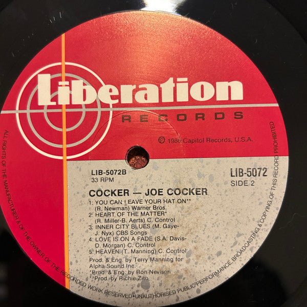 Joe Cocker – Cocker LP vinyl record, image 4 of 4