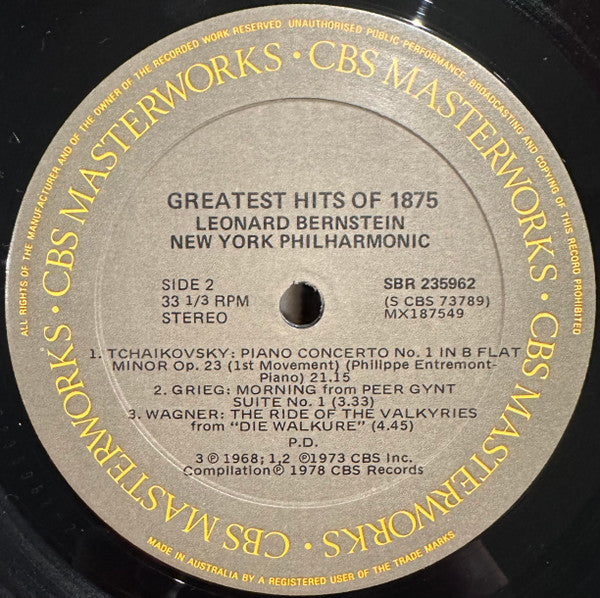 New York Philharmonic – The Greatest Hits of 1875 LP vinyl record, image 4 of 4