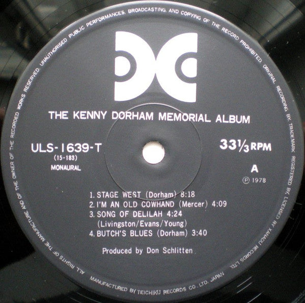 Kenny Dorham – The Kenny Dorham Memorial Album LP vinyl record, image 3 of 4