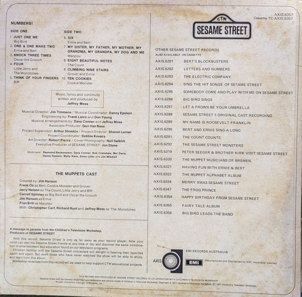Sesame Street – Numbers! LP vinyl record, image 2 of 2