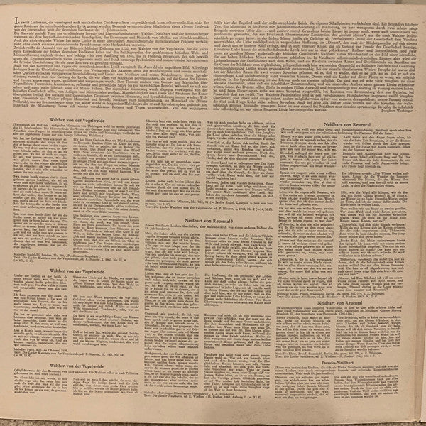Studio Der Frühen Musik – Minnesang Und Spruchdichtung Um 1200-1320 LP vinyl record, image 2 of 8