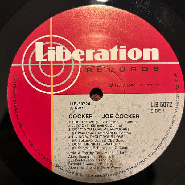 Joe Cocker – Cocker LP vinyl record, image 3 of 4